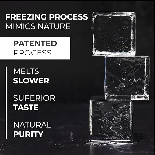 Clear Ice Cube Maker | Large 2-Inch Square Silicone Mold, Whiskey & Bourbon