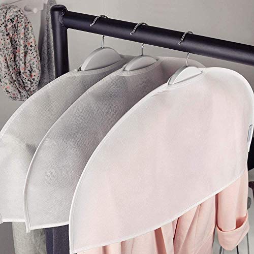 HANGERWORLD Breathable Shoulder Covers Clothes Dust Protectors for Closet Storage (10 Pack, White)