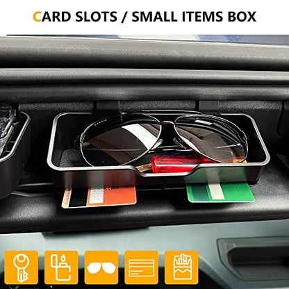 Sunglasses Holder for Ford Bronco 2/4 Door 2021-2026 Accessories | Sun Visor Organizer for Card, Glasses, Sunglass Storage, No Drill, Hanging Box for Bronco Off-road, Not for Bronco Sport SUV