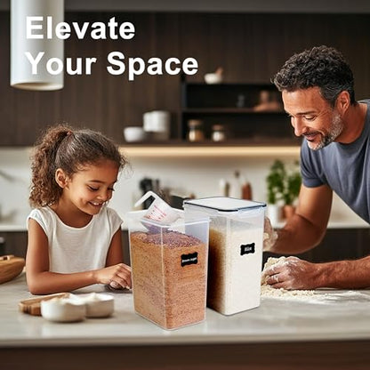 FOOYOO 2 PC Flour Sugar Storage Containers (8.5L | 287 Oz) Extra Large Food Storage Containers with Lids - Airtight Leakproof BPA FREE Flour Container for Rice, Cereal, Sugar