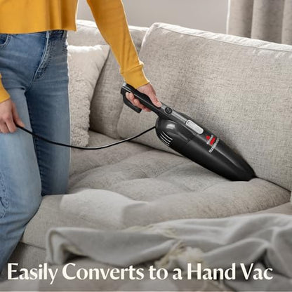 Bissell 2033M Featherweight Stick Lightweight Bagless Vacuum and Electric Broom with Crevice Tool for Hard Floors and Carpets, Black