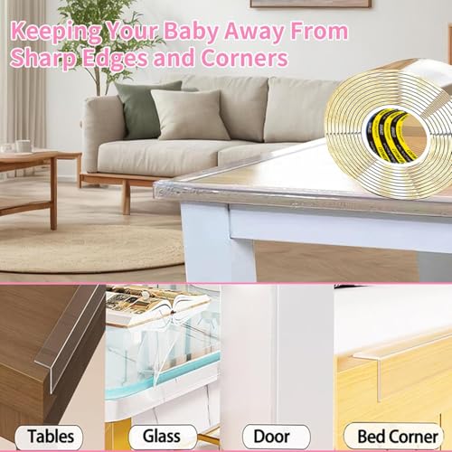 Clear Edge Protector & Corner Guards,2in（W x 3.3FT(L), Baby Proof Corner Protectors for FurnitureTable Bumper for Baby Safety, Sharp Edge Protector for Drawers, Tables, Cabinets