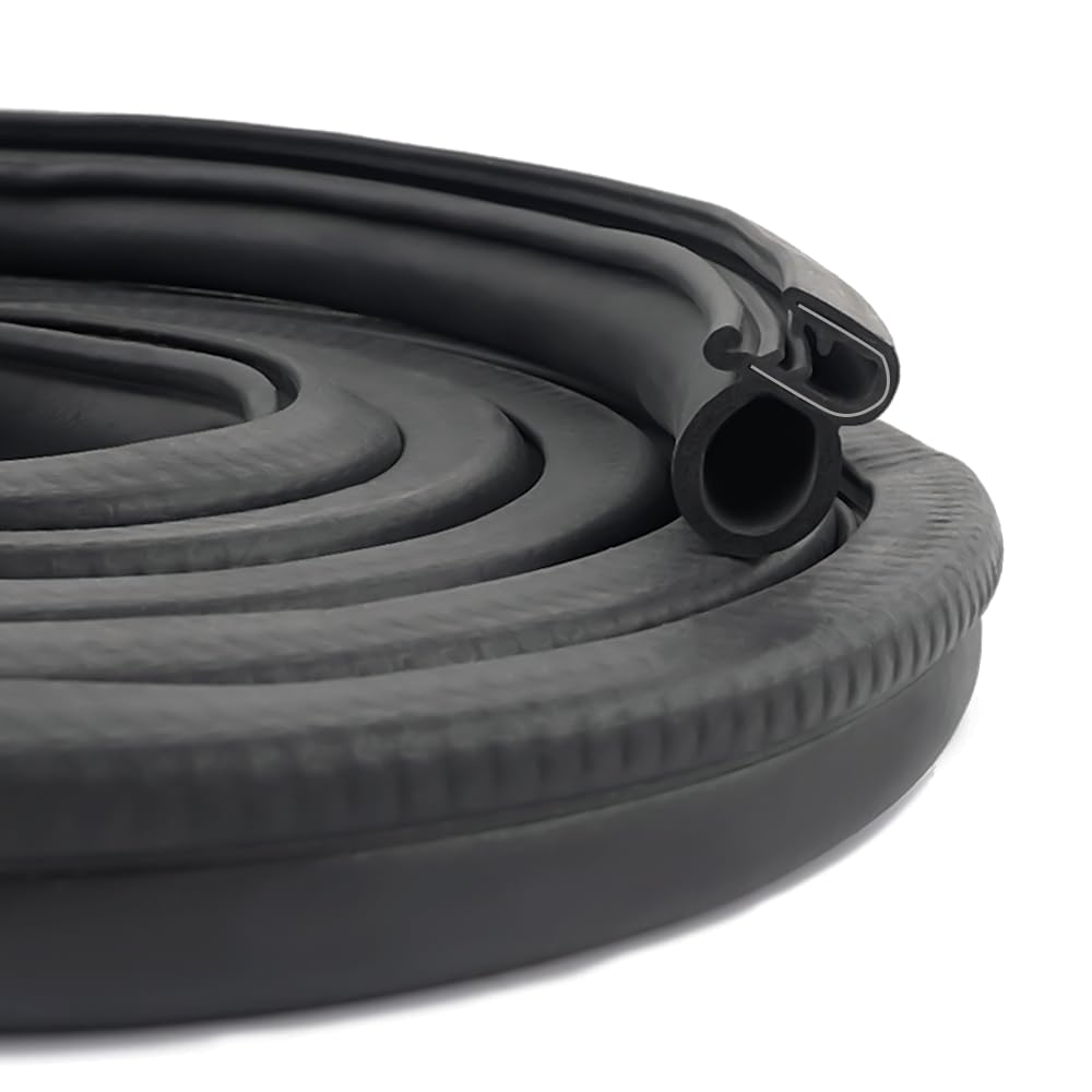 40Ft Car Door Seal Strip,U-Shaped Automotive Weather Stripping Rubber Seal Strip with Metal Clips,Universal Push-in Car Door Edge Guards Fits Car Boat RV Truck Home (40Ft)