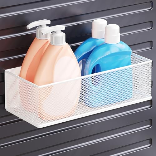 Magnetic Shelf for Washing Machine, White, 10.63"L*4.72"W*3.03"H | Washer Dryer Shelf, Magnetic Lint Bin for Laundry Room, Spice Rack, Magnetic Basket Organizer for Laundry Kitchen, 1 Pack