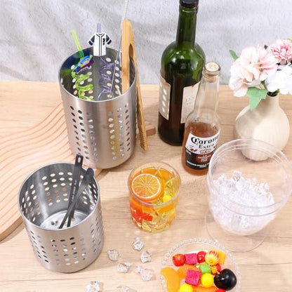 Metal Utensil Holder Set, Small SUS401 Steel Utens... (Silver | Stainless Steel)