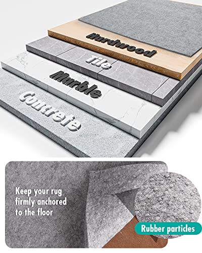 RESARE 2.6x10 Non Slip Rug Pad for Hardwood Floors, 1/4" Runner Rug Gripper | Thick Felt Under Rug Protective Cushioned Pads, Non Skid Carpet Grip Keep Rugs in Place, Safe for All Floors