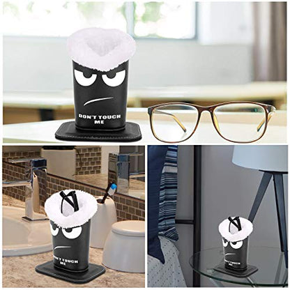 MoKo Eyeglasses Holder, Modern Velvet Plush Lined PU Leather Household Magnetic Holder Protective