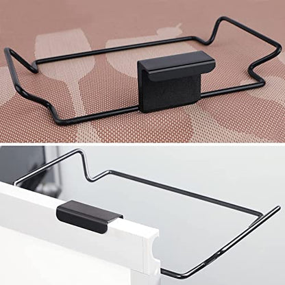 2 Pcs Large Stainless Steel Trash Bag Holder for Cabinets and Cupboards, Under Sink, Black