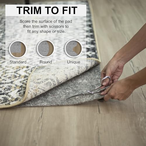 Mohawk Home Non Slip Rug Pad 2' x 16'- 1/4" Thick Felt + Latex Rubber Gripper - Dual Surface Cushion for Hardwood, Carpet, Tile Floors, Made in USA