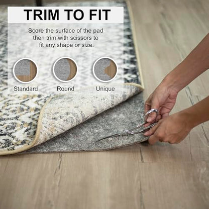 Mohawk Home Non Slip Rug Pad 2' x 16'- 1/4" Thick Felt + Latex Rubber Gripper - Dual Surface Cushion for Hardwood, Carpet, Tile Floors, Made in USA