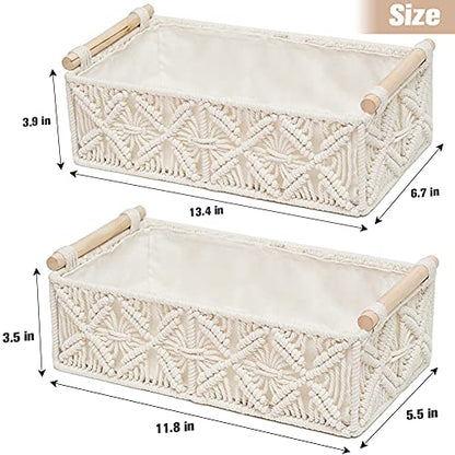 Boho Decor Basket for Toilelt Paper Storage Bathroom Baskets for Organizing | for Bedroom Living Room Nursery Home Decor and Entryway Countertop Storage Use,White