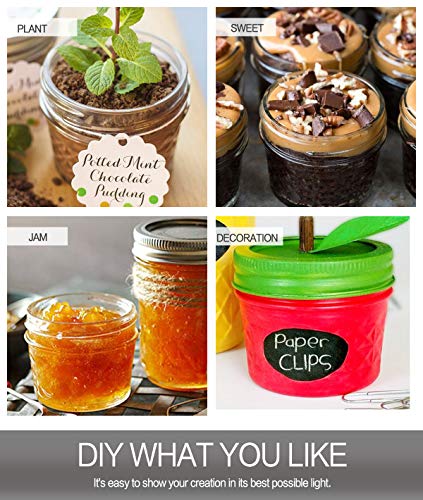 VERONES 40 PACK Mason Jars, 4 OZ Canning Jars Jelly Jars With Regular Lids