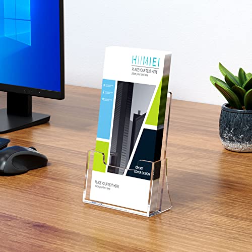 Brochure Holder 8.5 x 5.5 inches, Acrylic Flyer Holder with 2 Pack, Plastic Stands for Displaying Magazines, Pamphlets, Literature, Brochures, Booklets, Menu