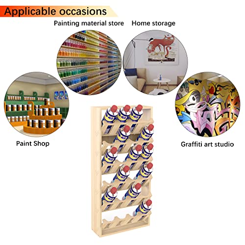 MYOYAY 6-Tier 24 Holes Spray Paint Can Rack, Wall Mount Storage Holder | Spray Bottle Organizer for Garage, Workshop & Craft Room, Space-Saving Paint Can Storage Rack with Easy Access Display