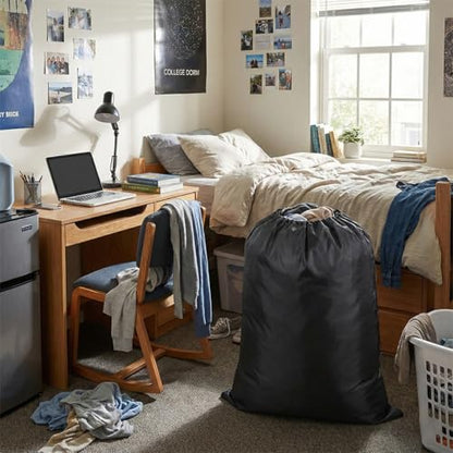 Extra Large Laundry & Storage Bag (43"x55", Black) | Lightweight, Dust & Moisture. Ideal for Blankets, Clothes, Pillows & Cushions for Moving, Dorms, Travel & Camping