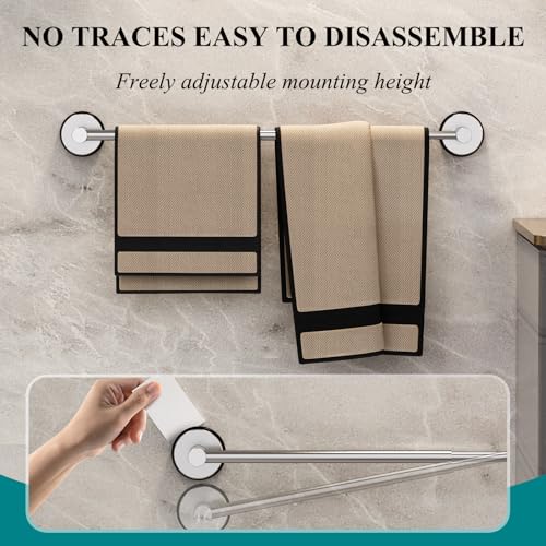 Towel Bar for Bathroom Wall,Adjustable 12~21 Inch Towel Racks for Bathroom Wall Mounted, Towel Holder for Glass Shower Door,Bathroom Accessories,Apparment Essentials,Home Decor-Silver