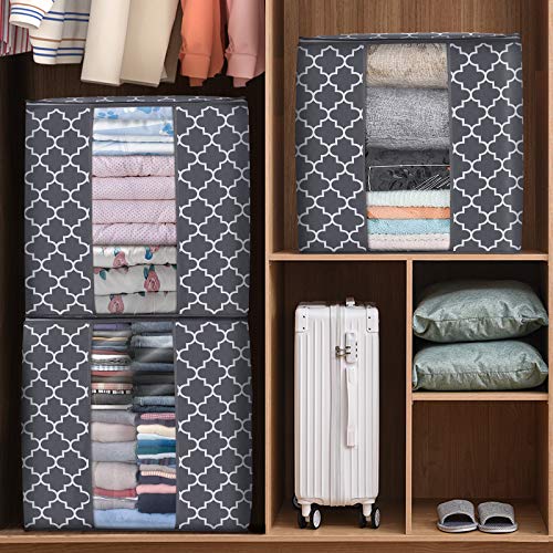 Storage Bags 3 Pack 100L Clothes Organization and Storage Containers,Gray