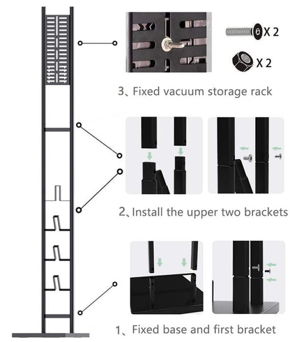 Vacuum Storage Bracket Stand for Dyson V15 V12 V11 V10 V8 V7 V6 DC Series, Metal Vacuum Stand Compatible with Most Wall Mounted Vacuum Holder for Levoit LVAC-200 LVAC-300 Storage Accessories