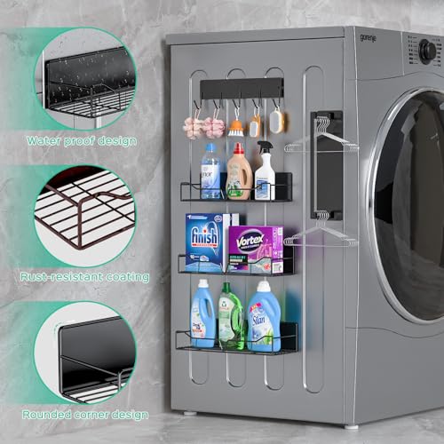 5Pcs Heavy-Duty Magnetic Shelves for Fridge, Washing Machines, Dryers, Metal Doors, and Any Metal Surface