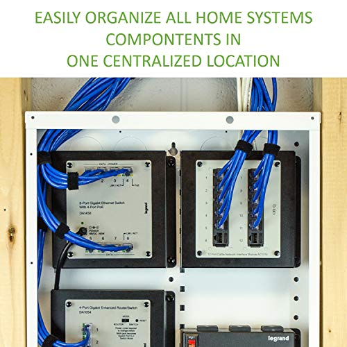 On-Q 28" Structured Media Enclosure with Hinged Cover Lock, 20 Gauge CRS, Flush or Surface Mount