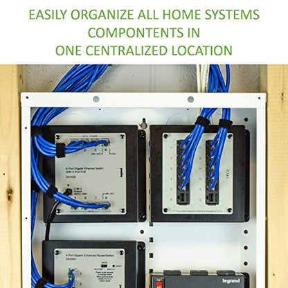 On-Q 28" Structured Media Enclosure with Hinged Cover Lock, 20 Gauge CRS, Flush or Surface Mount