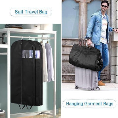 54" Suit Bags for Closet Storage and Travel, Gusseted Hanging Garment Bags for Men Suit Cover With Handles for Clothes, Coats, Jackets, Shirts（3 Packs）