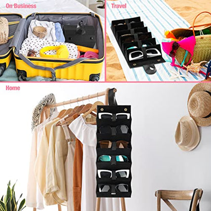 MoKo Sunglasses Organizer, Travel Glasses Case Storage Portable Sunglasses Storage Case for Women Men