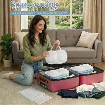 6 PCS Bra Laundry Bags for Washing Machine, Bra Wash Protector for A-D Cups | Lingerie Bag for Washing Delicates Underwear Brassiere, Protect Women's Bras for Laundry, Home & Travel Use