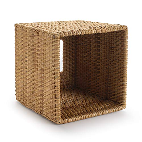Rattan Tissue Box Cover Natural Woven Facial Napkin Holder Square (Natural, 5.5x5.5x5.9 Inch)