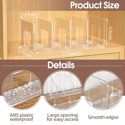 frtzal Purse Handbag Organizer 4 Sections Bag Closet Shelf Divider Purse Display Stand Handbag Storage Organizer Clear Desk File Sorter Stand Holder Bookshelf 13 x 6 x 5 Inches (4pcs upright)