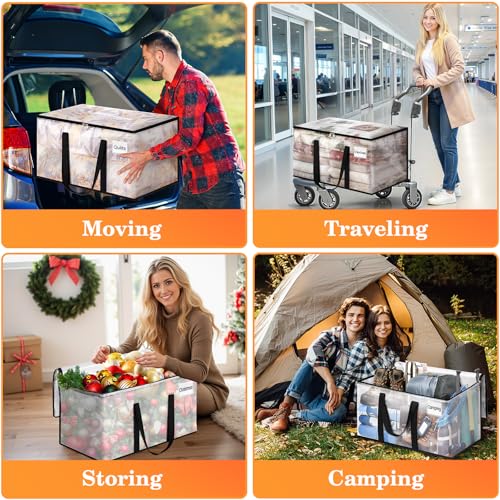 Moving Bags, Extra Large Heavy Duty Storage Bags, 93L, 8 Packs | Packing Bags with Smooth Zippers, Strong Handles & Tag Pocket, Water-Resistant Foldable Storage Totes, Moving Box Alternative