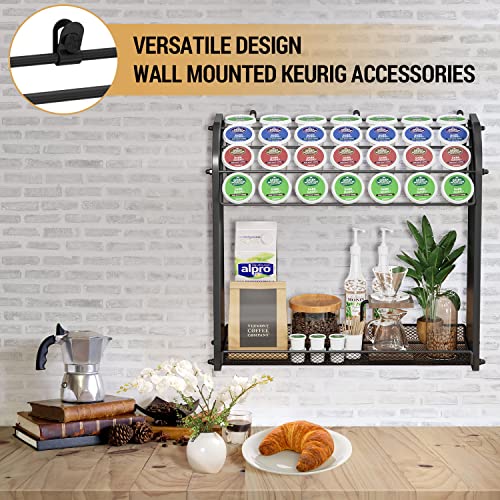K Cup Pod Holder for Countertop – Pod Organizer & Coffee Bar Accessory for Home or Office, Easy to Assemble (Black)