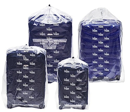 Dust Cover Big Plastic Drawstring Bags Multi-Purpose for Storage and Keeping Luggage, Big Dolls, Blankets, Pillows, Suitcase Good for Household Organizing Reusable Set of 4 bags Size S, M, L, XL