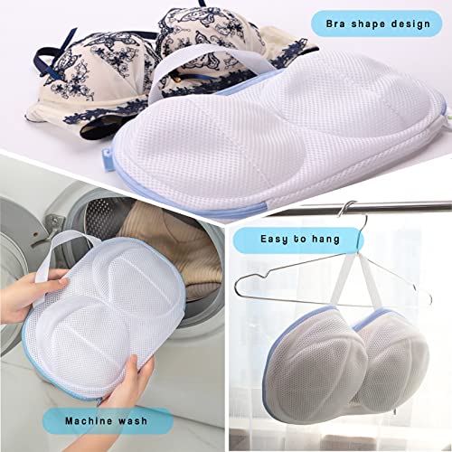 Large Bra Laundry Bags for Washing Machine, Fits All Cups Anti Deformation Bra Washing Bag, Lingerie Bags for Washing Delicates (4 Pack - Whitebag)