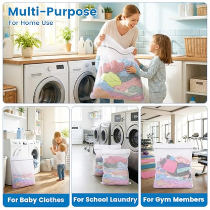 2 Pack XXX-Large Mesh Laundry Bags for Delicates, 35 x 43 Inches | 120gsm Honeycomb Mesh, Protect Delicates, Sturdy Zipper, Reusable, Washer & Dryer Safe, For College, Dorm, Home and Travel