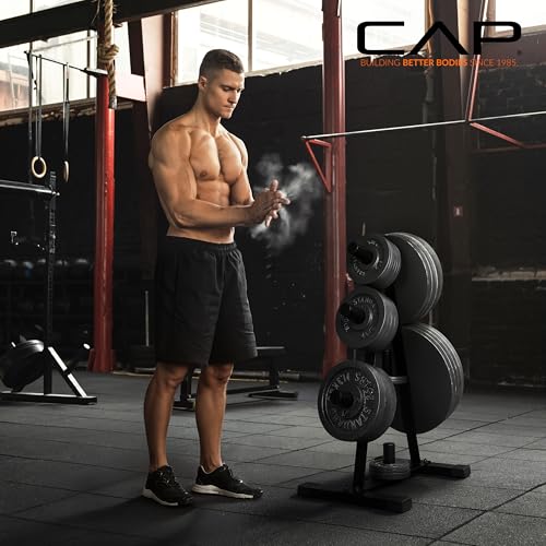 CAP 2-Inch Olympic Plate Tree Rack for Home Gym, H... (Alloy Steel)