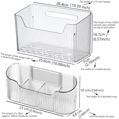 2PCS Cabinet Door Organizer,Self Adhesive Kitchen Cabinet Organizer,Cabinet Door Storage Box for Bathroom/Kitchen/Living room,Storage shelf rv must haves. (transparent)