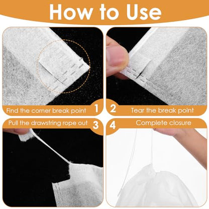 Qianyu 100 PCS Dust Bags for Purses, Handbag Storage Bags Purse Protector with Drawstring Breathable Non-woven Bag Covers Disposable Closet Organizer for Shoe Clothes Travel Home