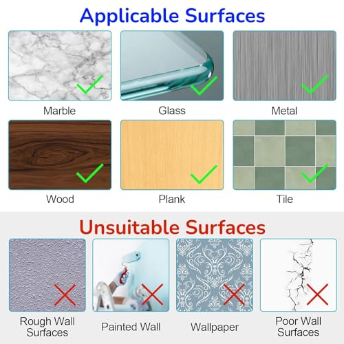 Large Adhesive Hooks, 12-Pack Sticky Hangers for Hanging Heavy Duty, Transparent Waterproof Oil-Proof and Rustproof, Towel and Coats Hooks for Bathroom,Kitchen Home and Office