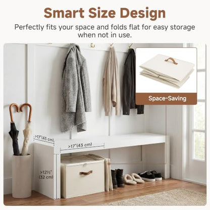 StorageWorks 16-Pair Shoe Organizer for Closet, Adjustable Dividers, Beige | Holds up to 16 Pairs, Foldable, Clear Lid, Reinforced Handles, Fits Sneakers, Boots & Heels, For Closet, Entryway & Bedroom
