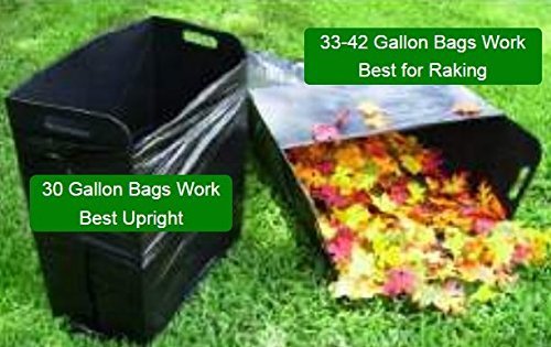 The Original Lawn and Leaf Trash Bag Holder Holds 30-42 Gallon Bags Open For Easy Filling. No Assembly Required. Made in U.S.A.