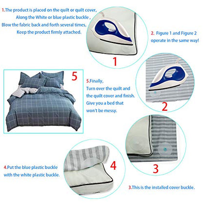 Iron-On Duvet Snaps 16Pk, Stop Comforter Shifting Inside Duvet Cover | Heat fuse via iron,low profile bedding fasteners,secures 4 duvets’ corners,reusable snaps,safe for routine fabric washing