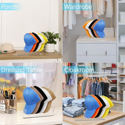 4 Pack Hat Storage Organizer for Baseball Caps - A... (Clear | Plastic)