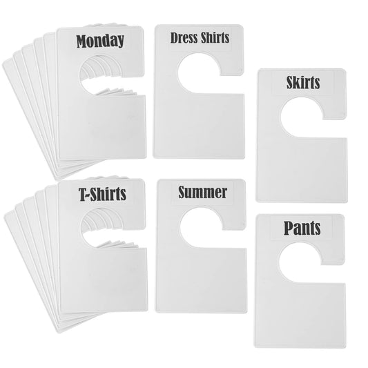 16 Pack White Clothing Rack Size Dividers Plus 60... (16 Count | White | Plastic)