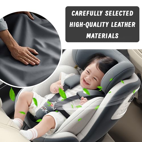 Car Armrest Cushion, 5 in 1 Center Console Cover with 2 Cup Holders, Phone Holder, Tissue Holder, Storage Bag, Multifunctional Leather Heightened Car Armrest Cushion for Most Cars（Black