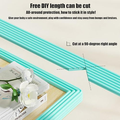 Edge Protector for Baby Proofing, Desk Edge Cushion | Corner Protector Baby, Extra-Wide Soft Rubber Foam Furniture Edge Bumper Guards for Table, 16.4ft White