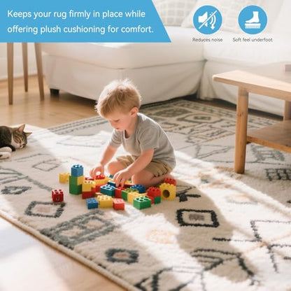 Warmstar 8x10 FT Non Slip Rug Pad,100% Waterproof Felt Rug Pad,1/8" Thick | Rug Pad for Hardwood Floors ,Soft Carpet Pad with Natural Rubber Backing, Secure Grip & Floor Protection