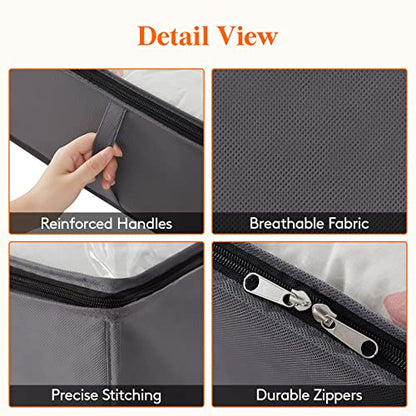 Lifewit 95L 4 Pack Under Bed Storage Containers, Large Capacity Blanket Storage Bags with Reinforced Handle, Organization and Storage for Comforters, Sheets, Clothes, Bedroom, College Dorm, Grey