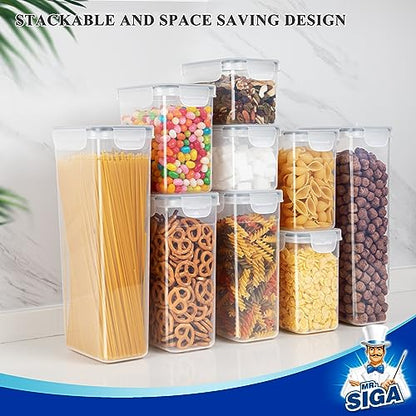 MR.SIGA 12 Pack Airtight Food Storage Container Set for Pantry Organization