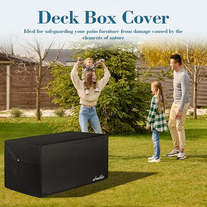 Deck Box Cover, Waterproof 600D Oxford, 52 x 27 x 27 in | Heavy-Duty 600D Fabric, Waterproof Protection, UV Resistant, Outdoor Storage Cover, Waterproof Outdoor Furniture Covers